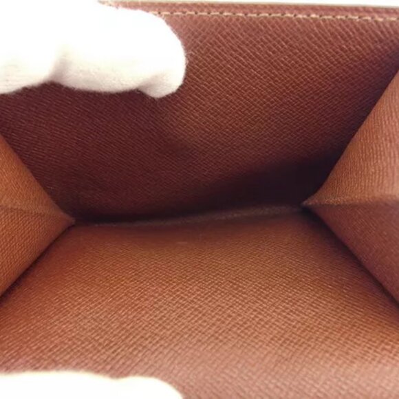 LOUIS VUITTON W Hook Wallet Monogram Beige Monogram Canvas Authentic Used - Picture 8 of 8